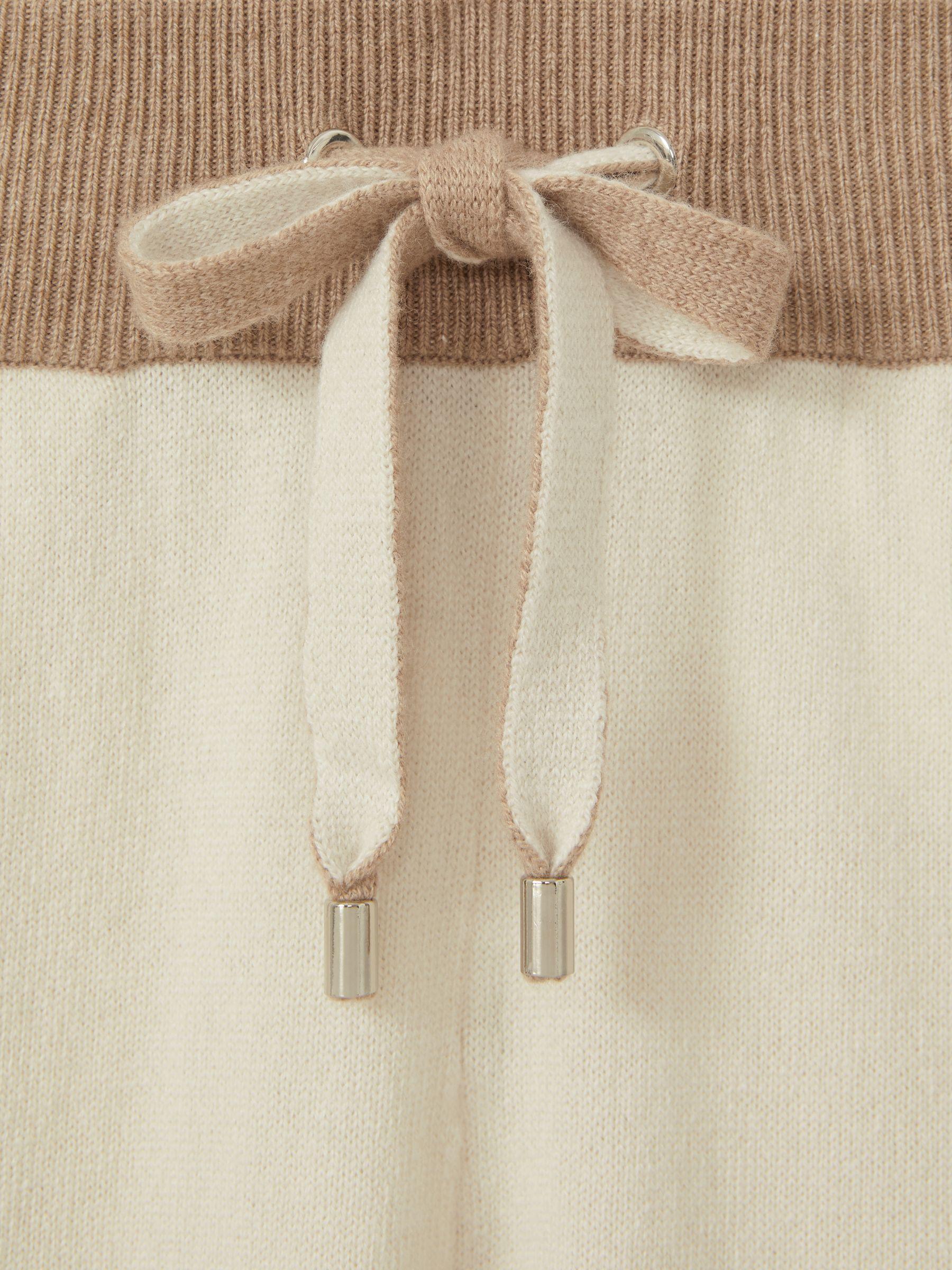 Eve Camel/Ivory Wool Blend Colourblock Joggers Product Image