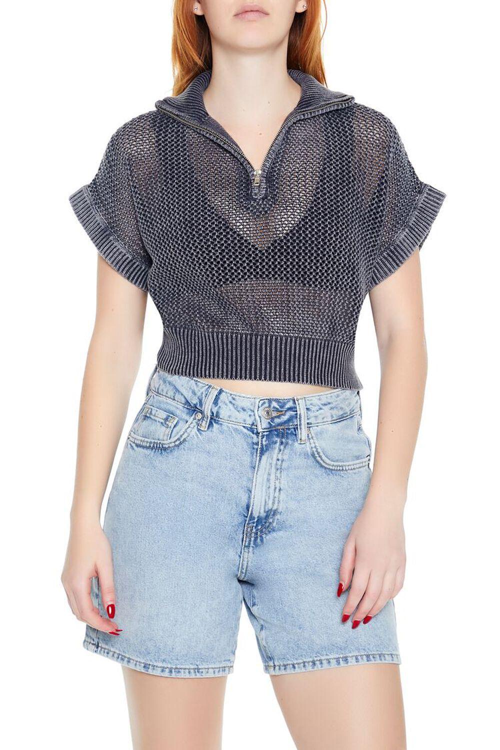 Sweater-Knit Netted Pullover | Forever 21 Product Image