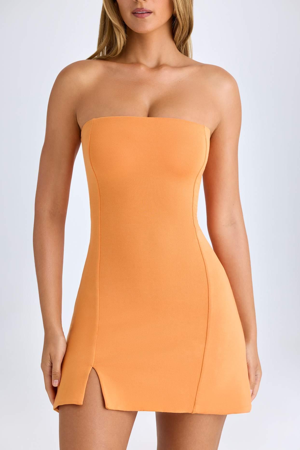 Modal Bandeau Mini Dress in Sunset Orange Product Image