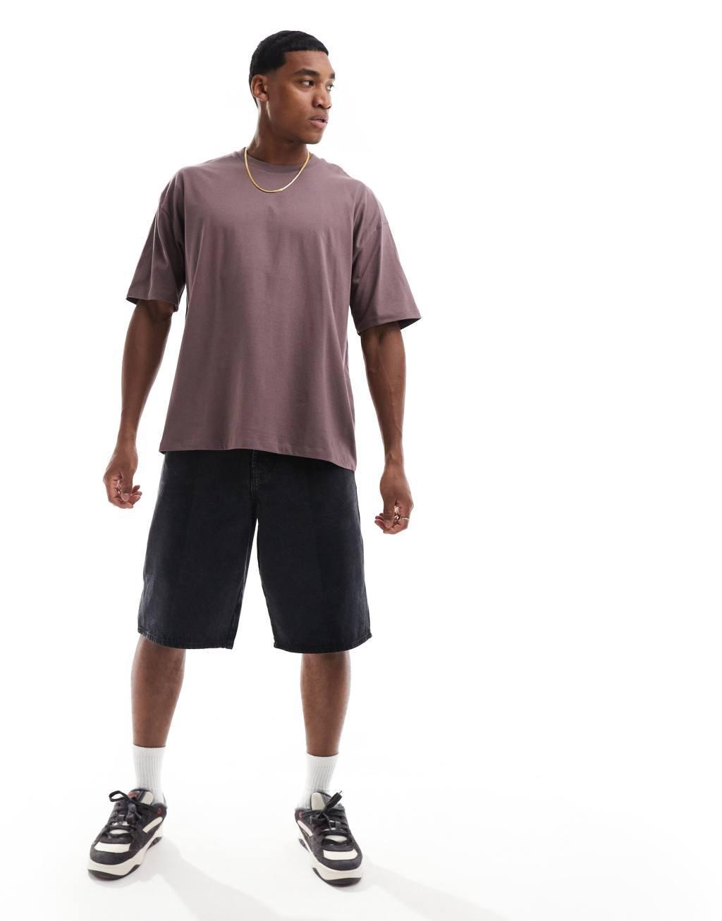 ASOS DESIGN essential oversized t-shirt in brown Product Image