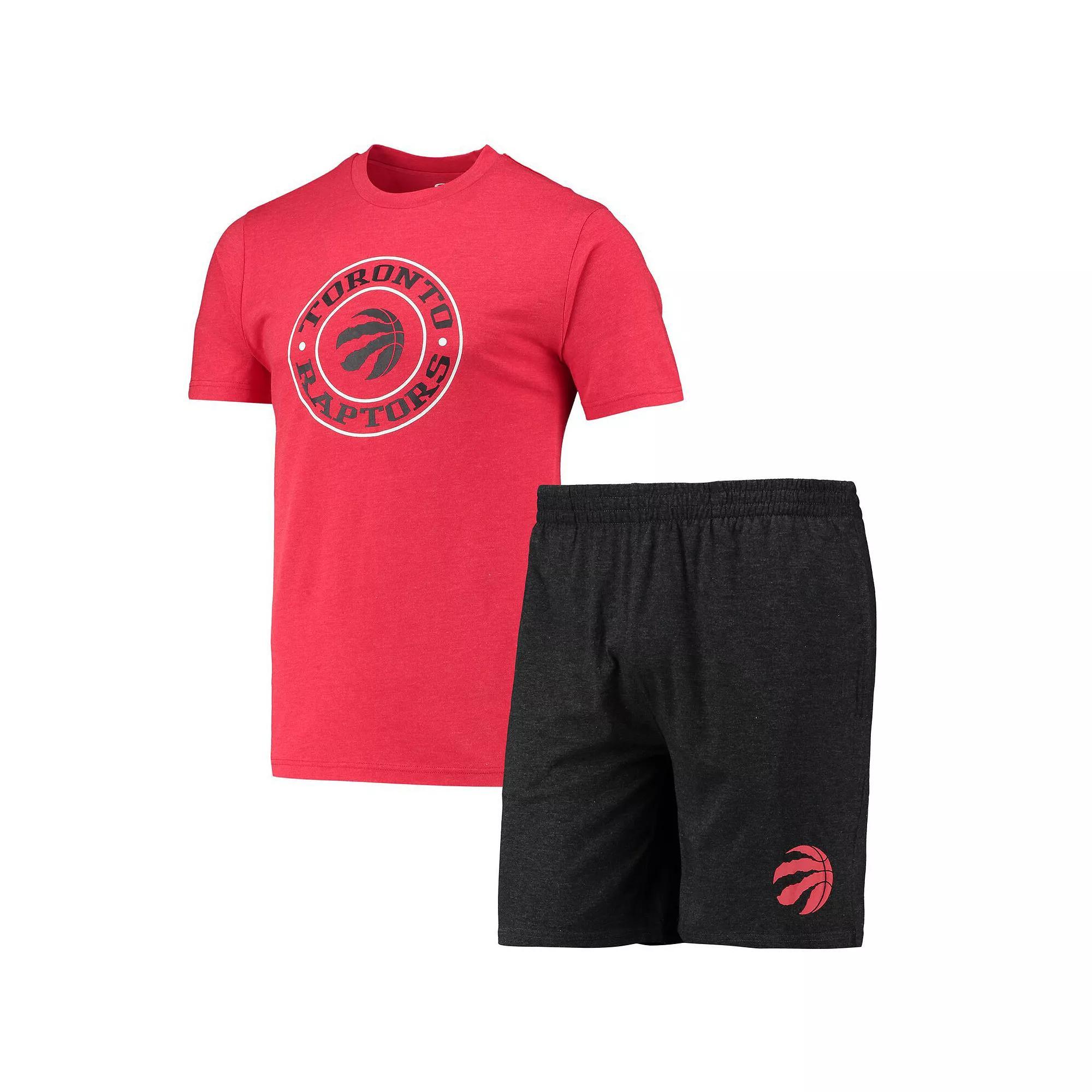 Mens Concepts Sport Black/Red Toronto Raptors T-Shirt & Shorts Sleep Set Product Image