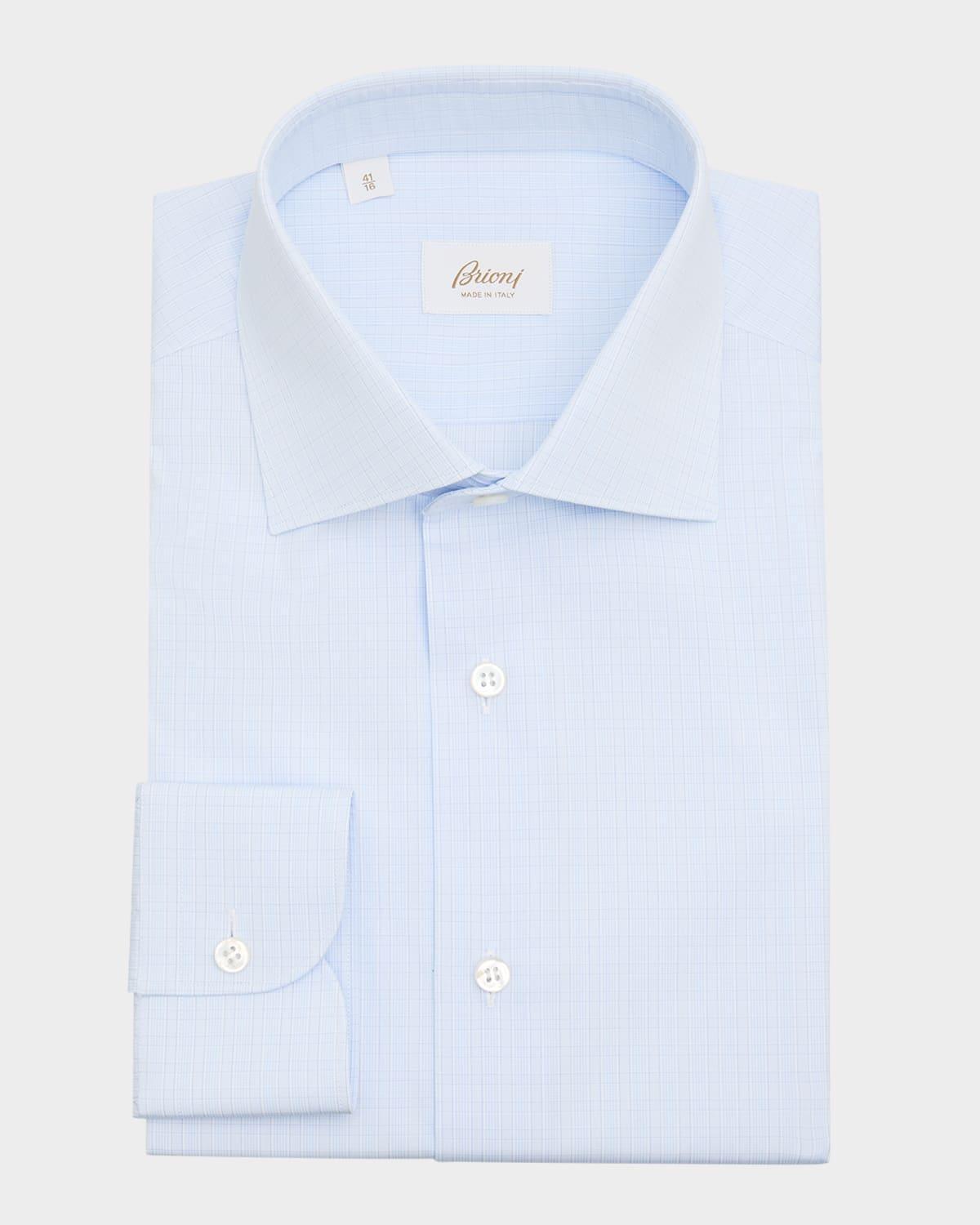 Mens Cotton Plaid Dress Shirt Product Image