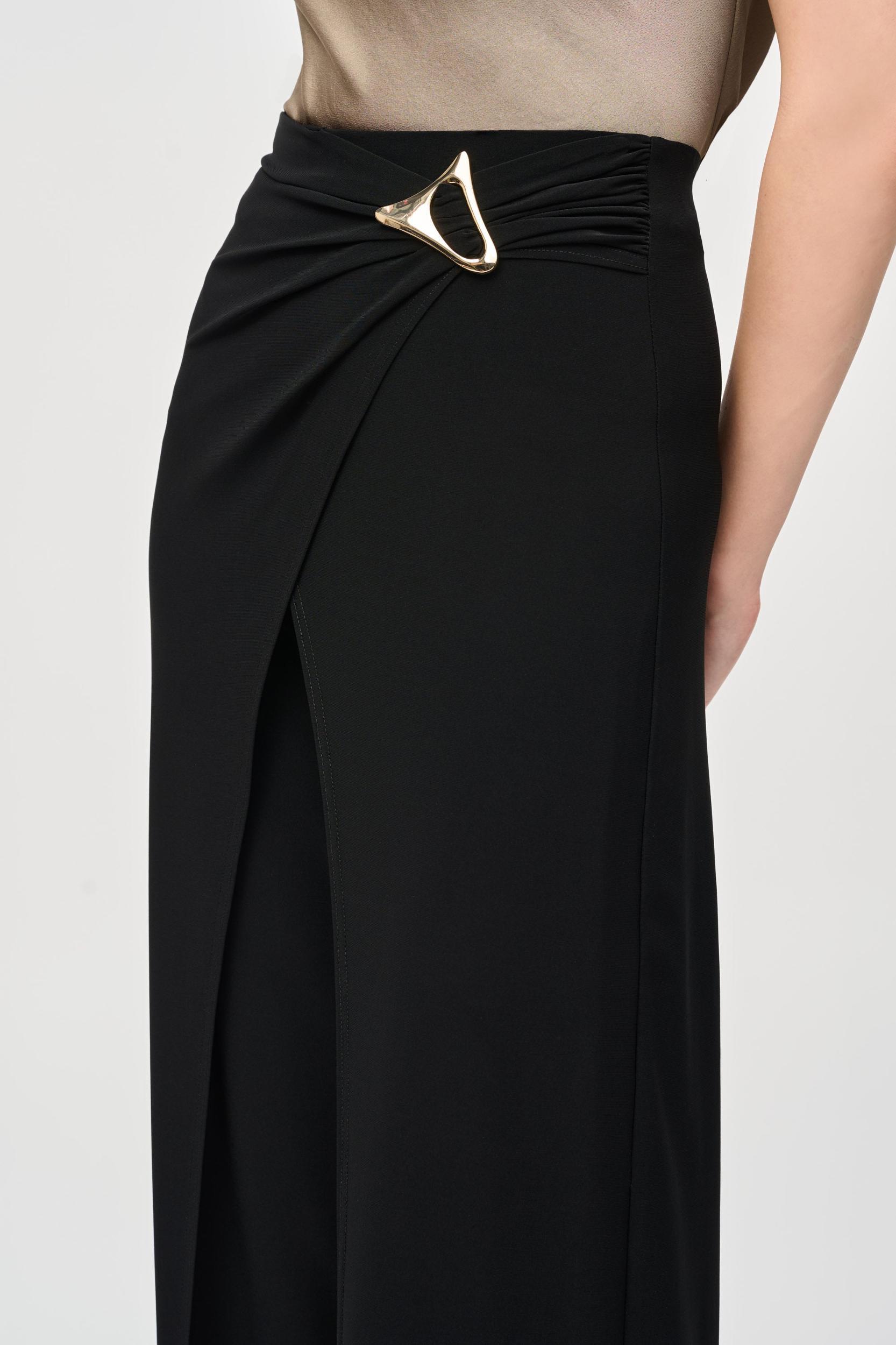 Silky Knit Wide-Leg Wrap Pants Product Image
