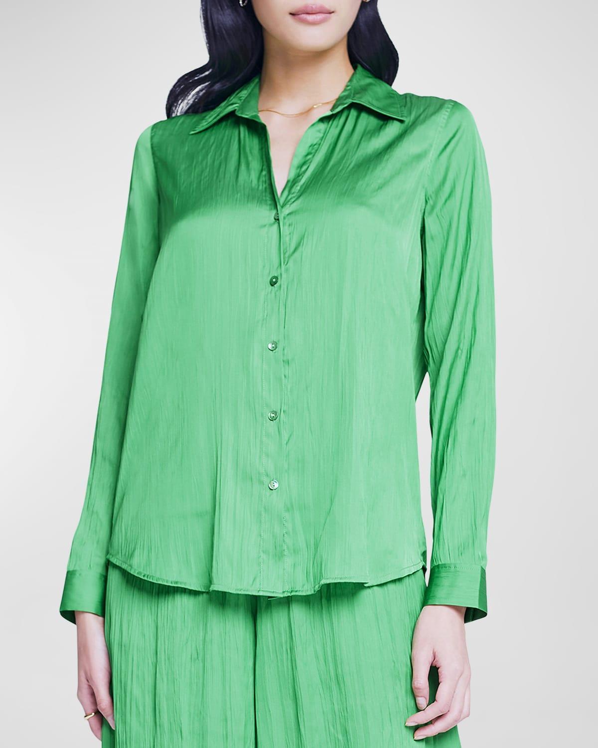 Nina Crinkled Satin Blouse Product Image