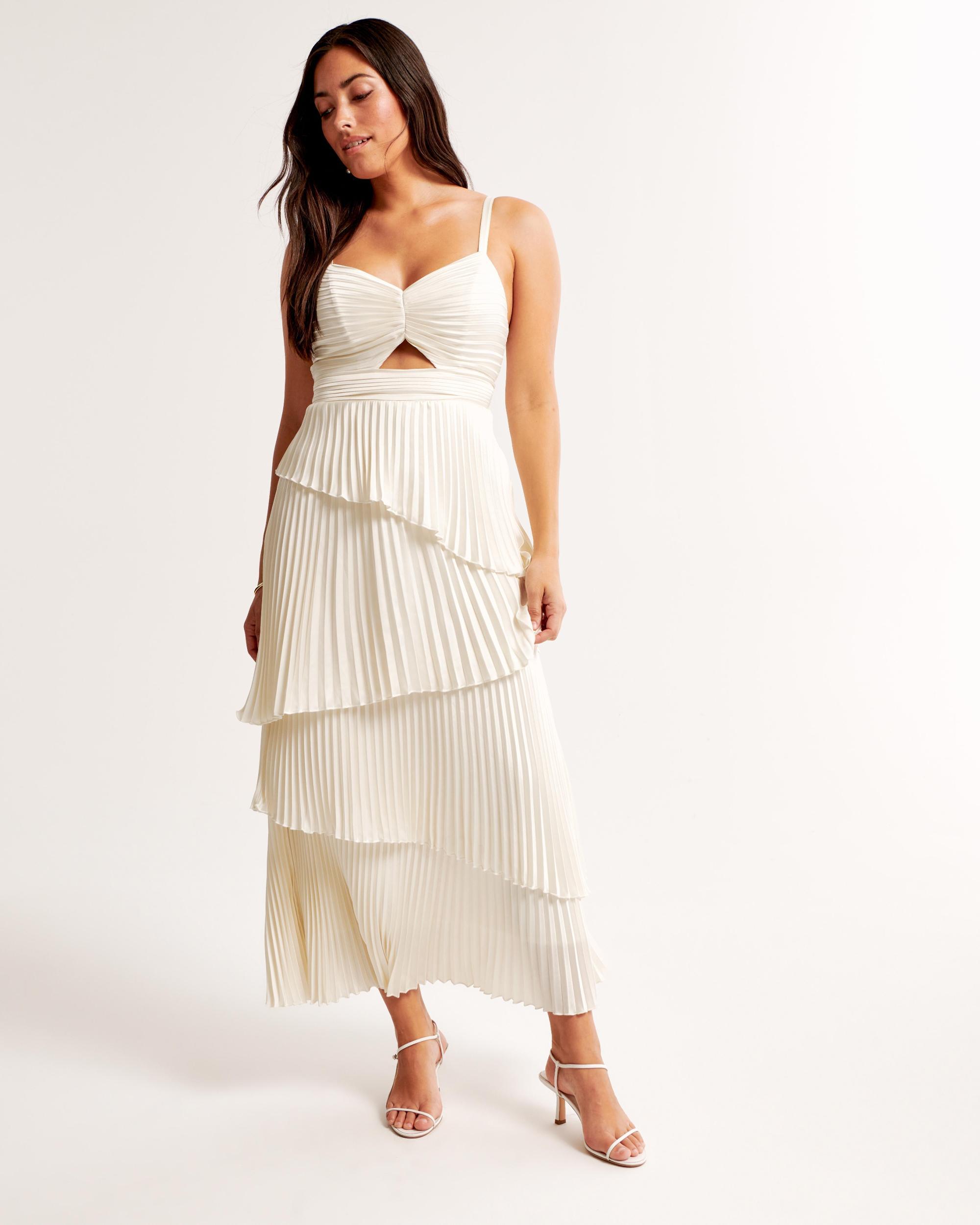 The A&F Giselle Pleated Tiered Maxi Dress Product Image
