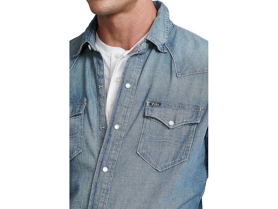 Mens Denim Snap-Front Western Shirt Product Image