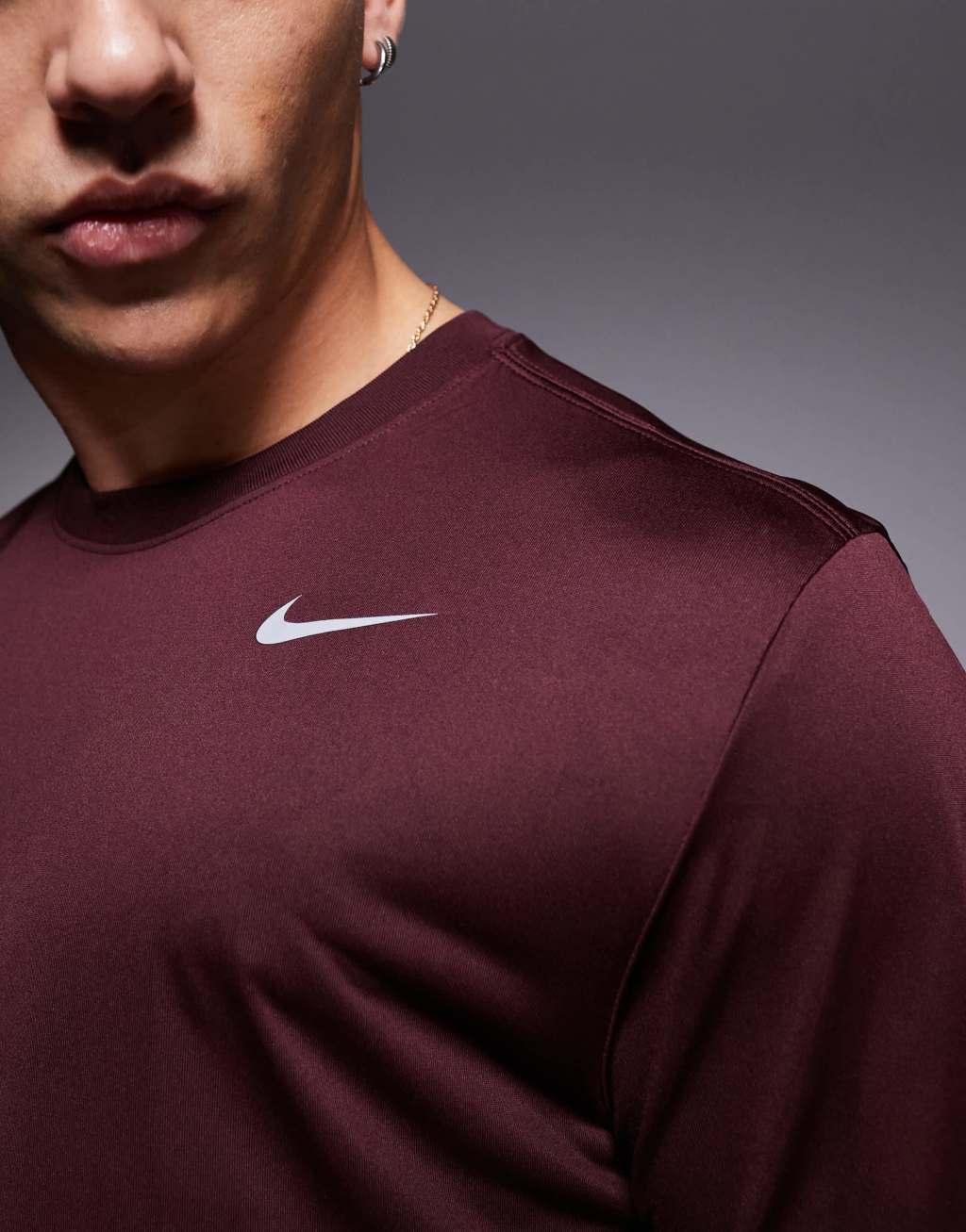 Nike Training Dri-Fit Reset T-shirt in burgundy Product Image