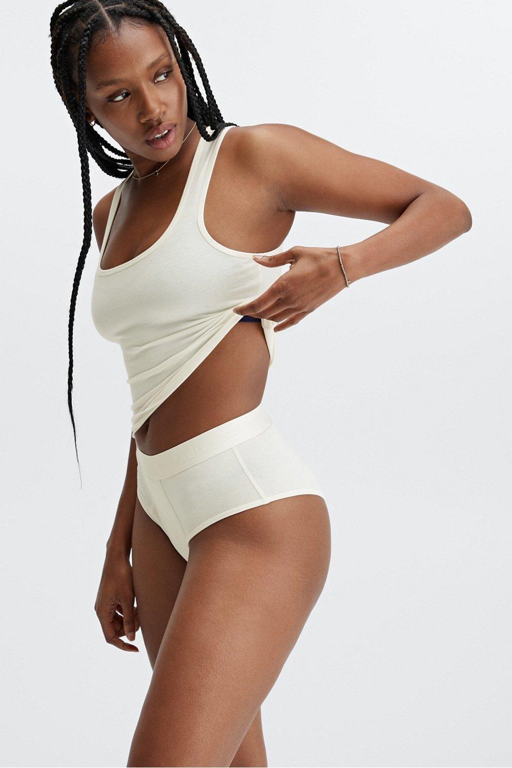 Fabletics 24-7 High-Waisted Brief Womens white plus Size 2X Product Image