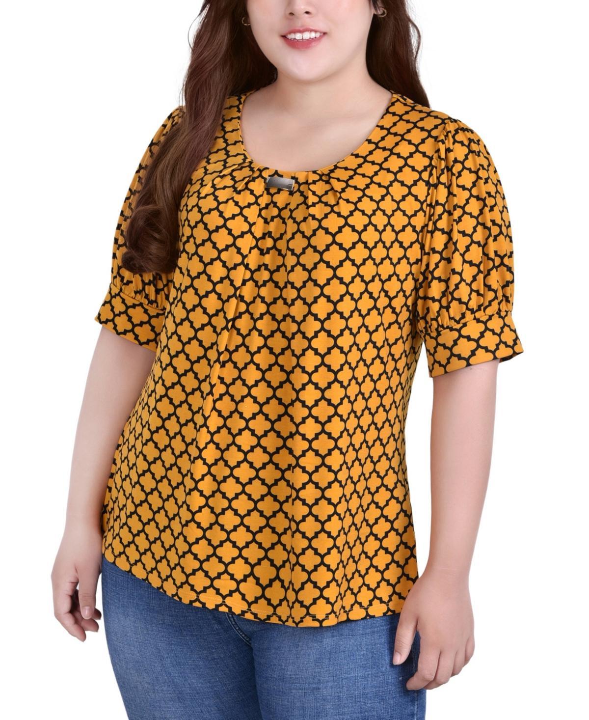 Ny Collection Plus Size Short Sleeve Balloon Sleeve Top Product Image