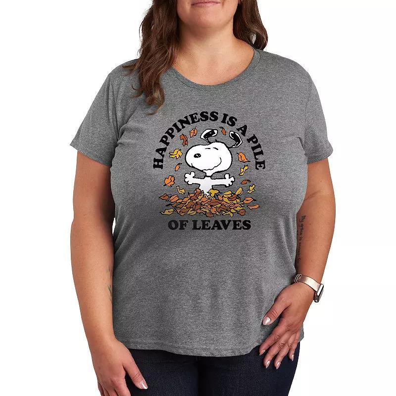 Plus Floral Bundles Graphic Tee, Womens Grey Green Product Image