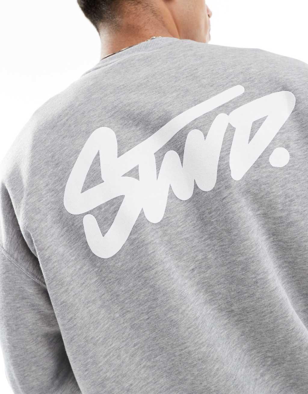 Pull&Bear STWD sweatshirt in gray Product Image