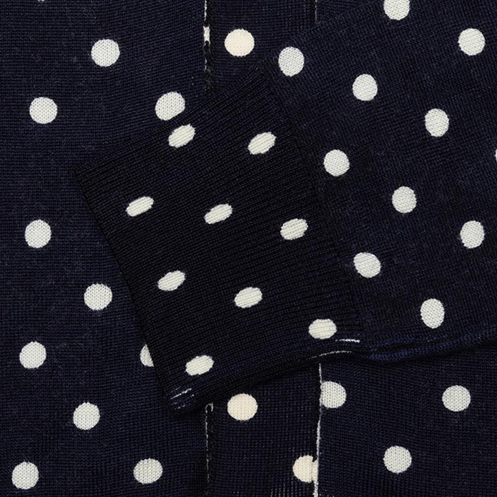 Polka Dot Cardigan Black Heart - Navy Male Product Image