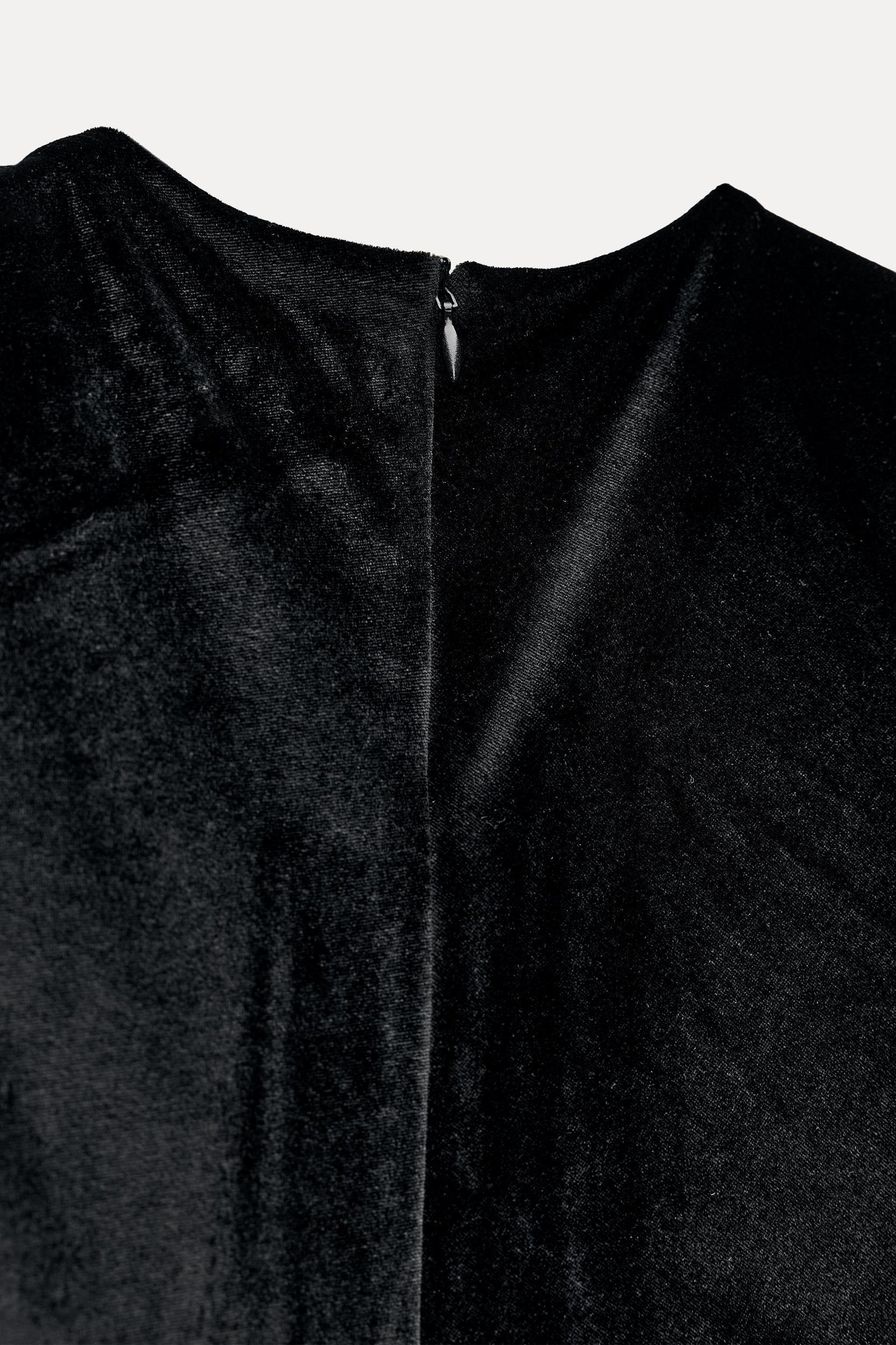 DRAPED VELVET MIDI DRESS Product Image