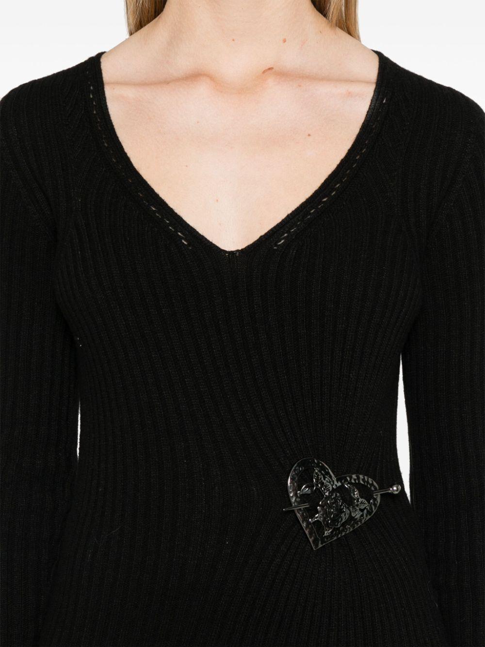 brooch-detail maxi dress Product Image