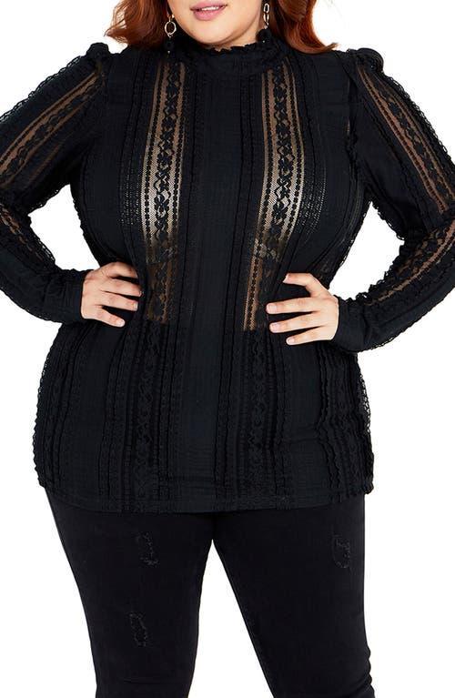 City Chic Womens Panelled Lace Top Product Image