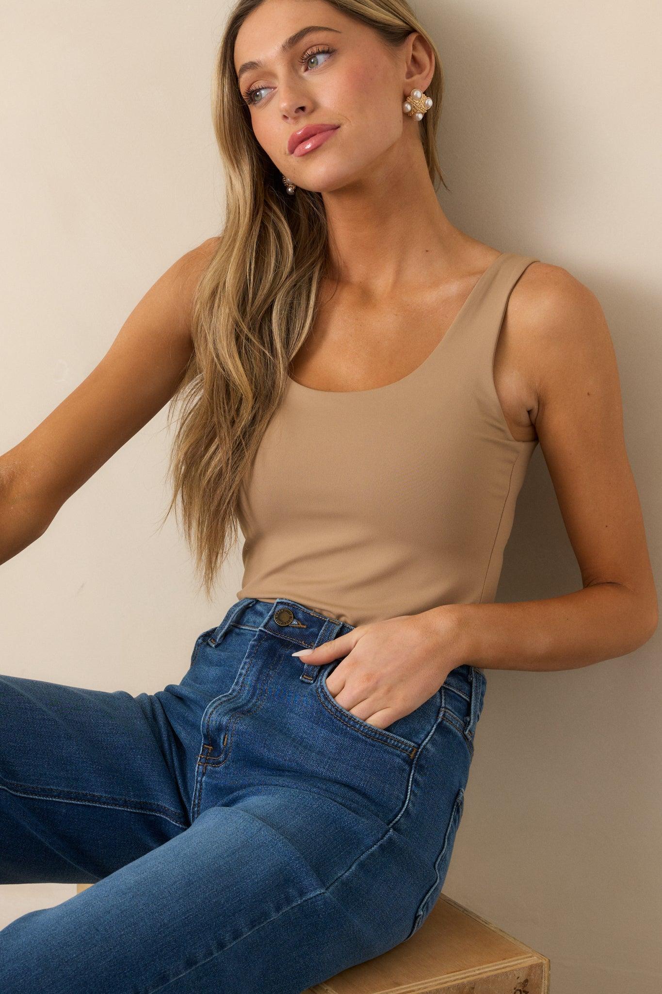 The Only One Tan Bodysuit Product Image
