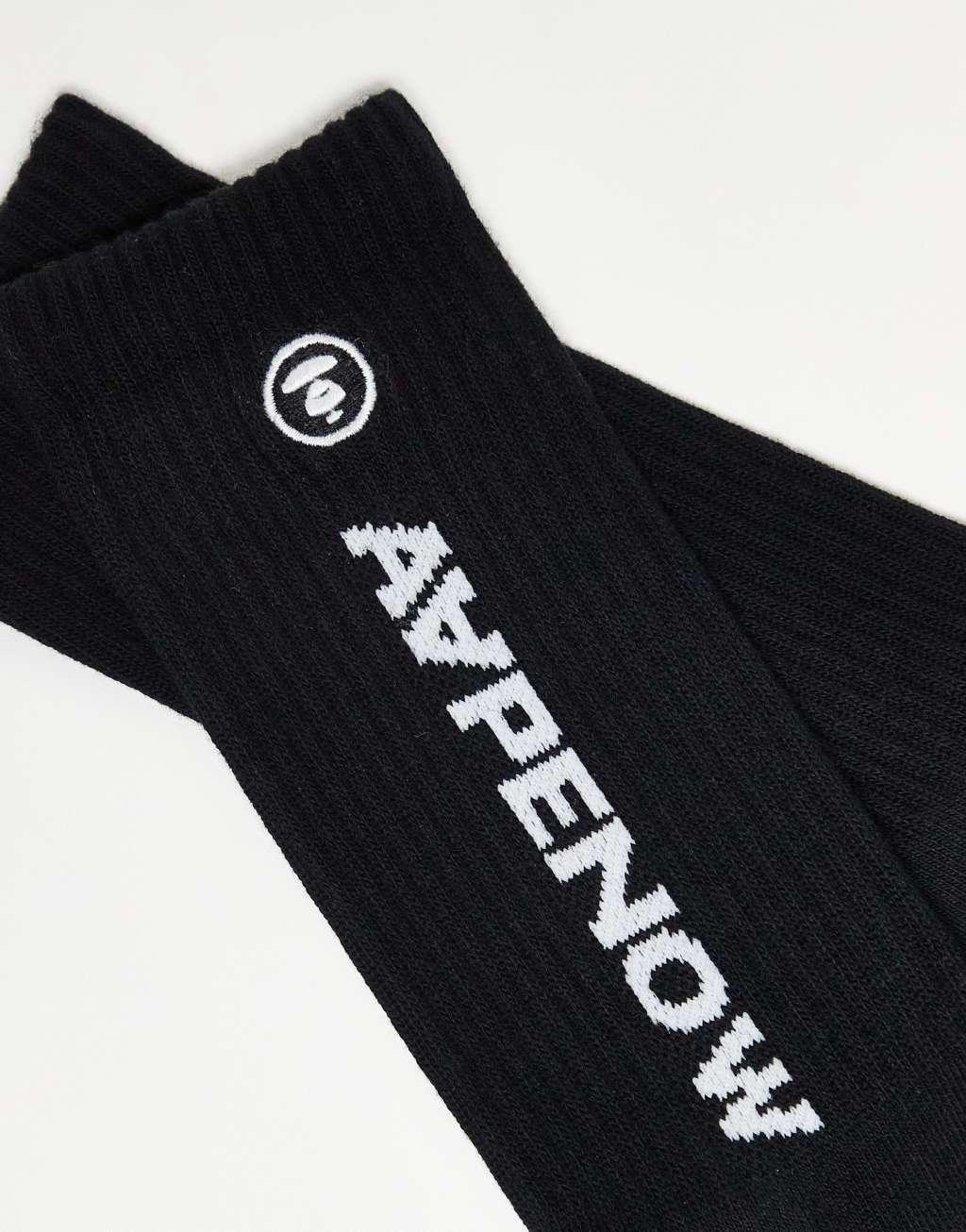 AAPE By A Bathing Ape Logo Socks In Black Product Image