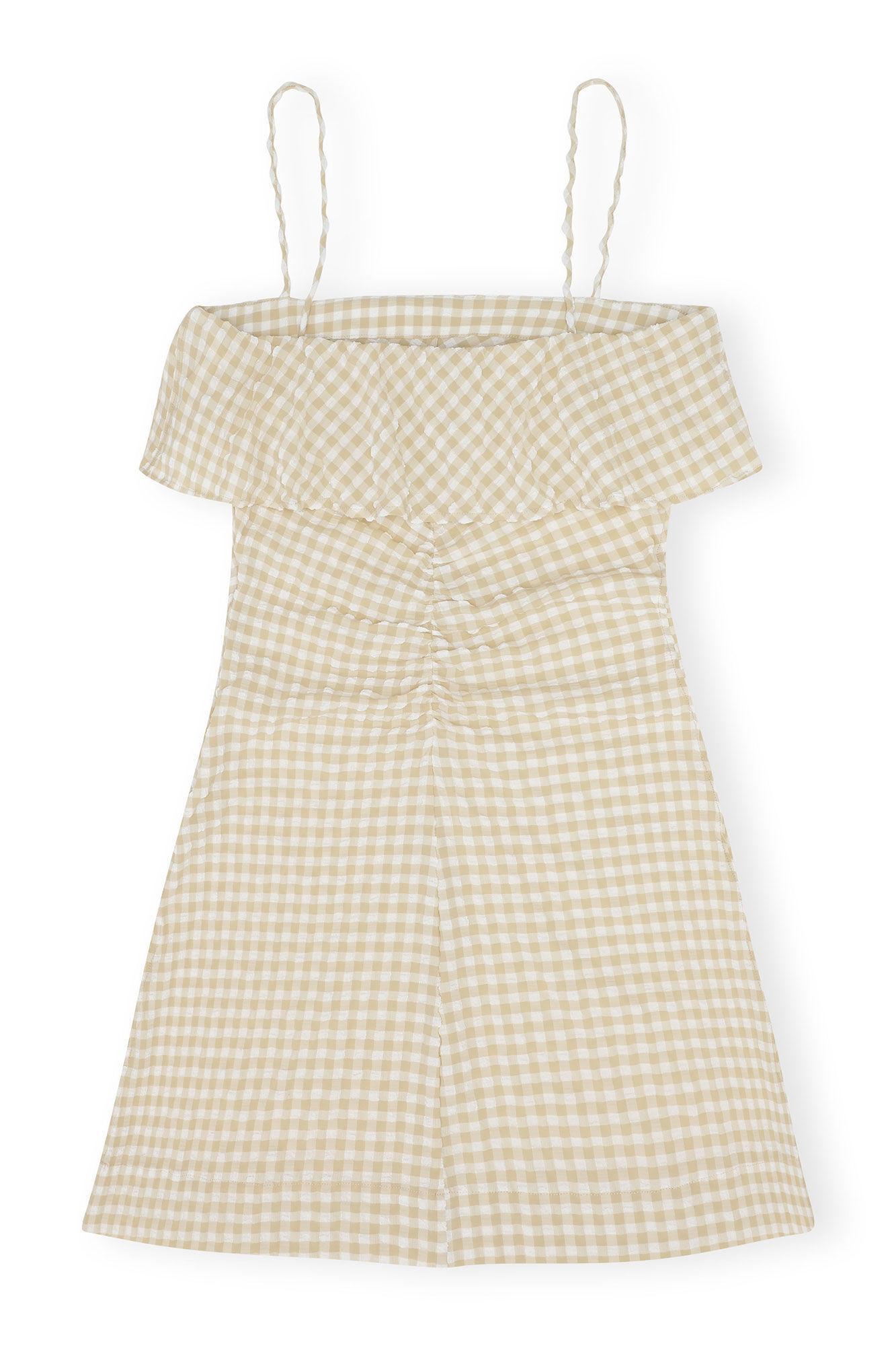 Stretch Seersucker Strap Mini Dress Product Image