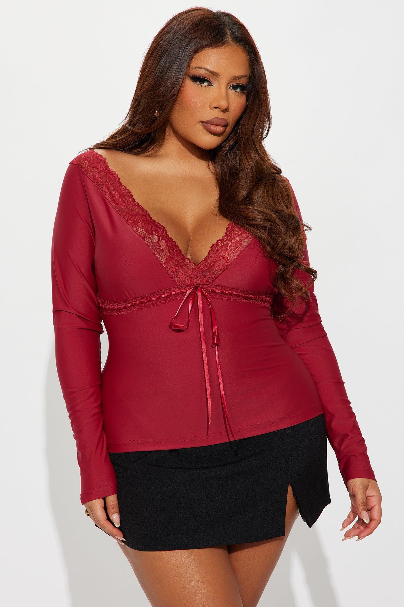 Bridget Long Sleeve Top - Wine Product Image
