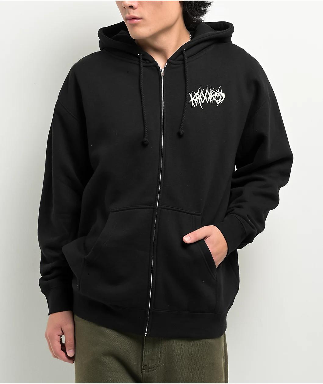 Krooked Necro-Shmoo Black Zip Hoodie Product Image