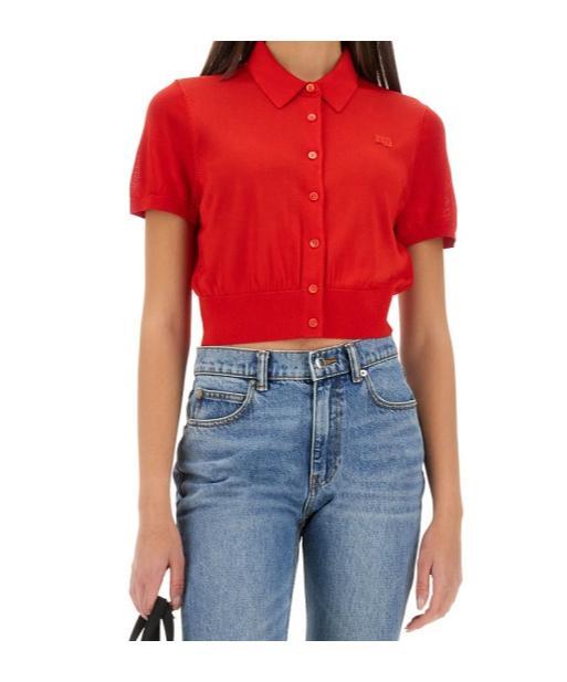 ALEXANDER WANG T Short-sleeved Sweater In Red Product Image
