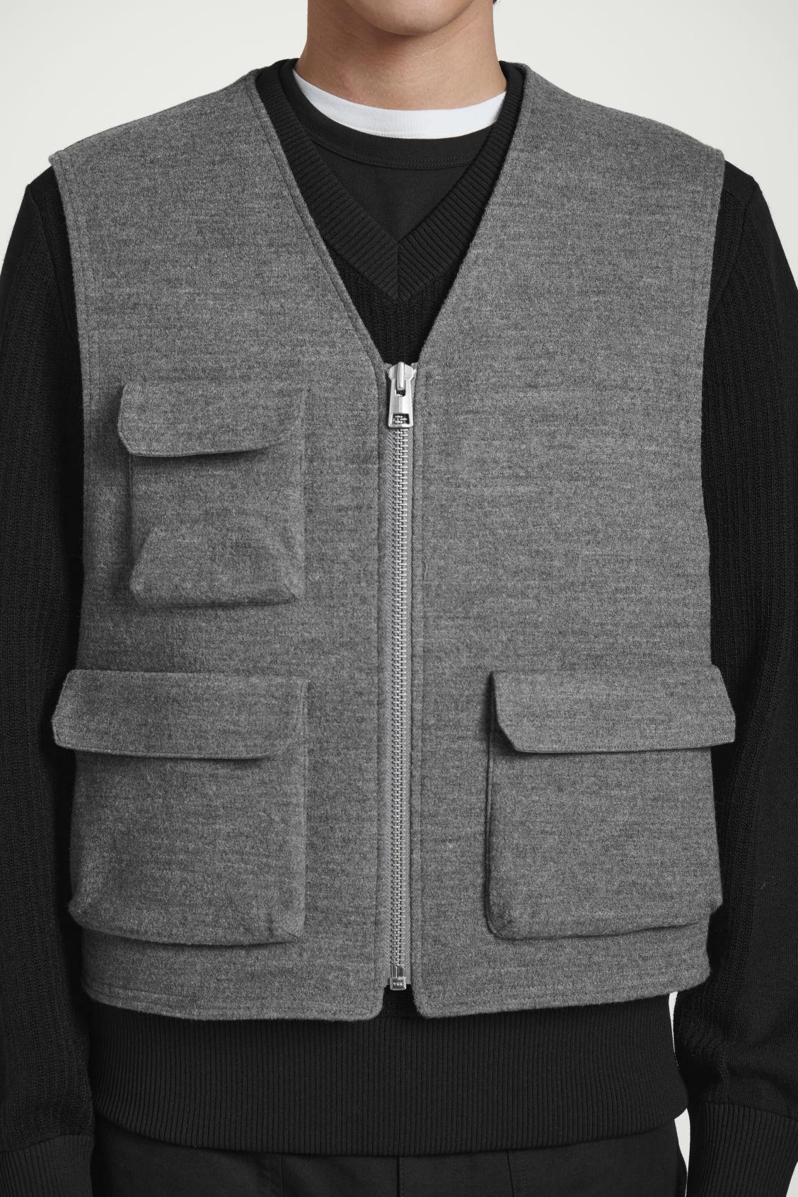 WOOL-BLEND UTILITY VEST Product Image