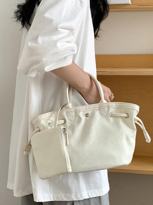 Drawstring Split-Joint Handbags Tote Bags Product Image