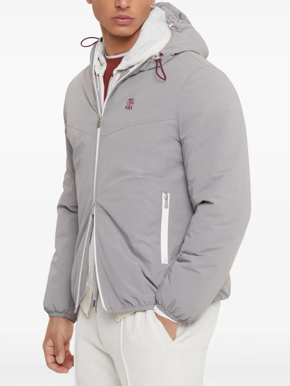 BRUNELLO CUCINELLI Water-resistant Hooded Jacket In Grey Product Image
