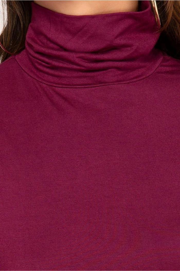 Mock Neck Long Sleeves Jersey Knit Top Product Image