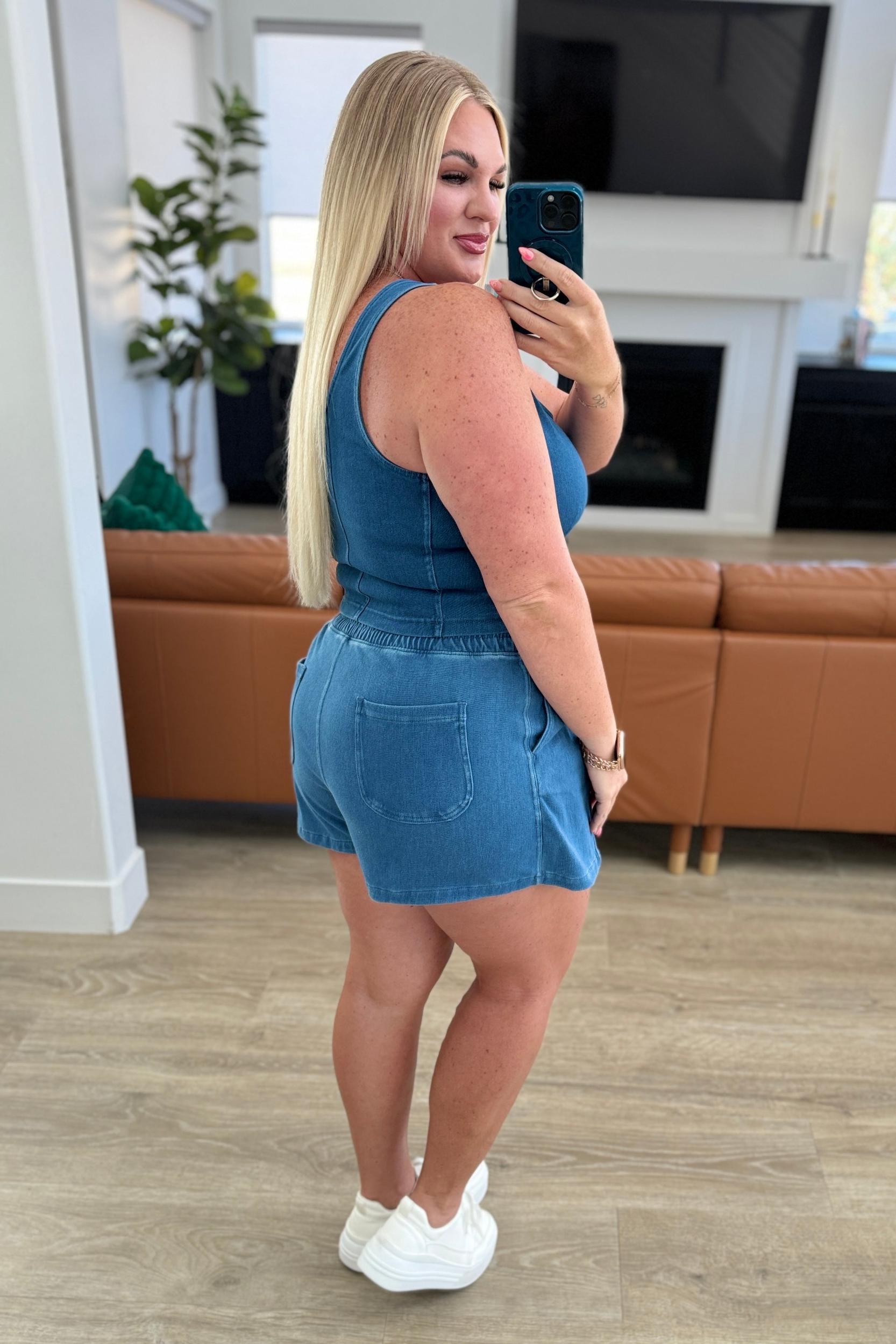 City Siren Skort in Light Denim Product Image