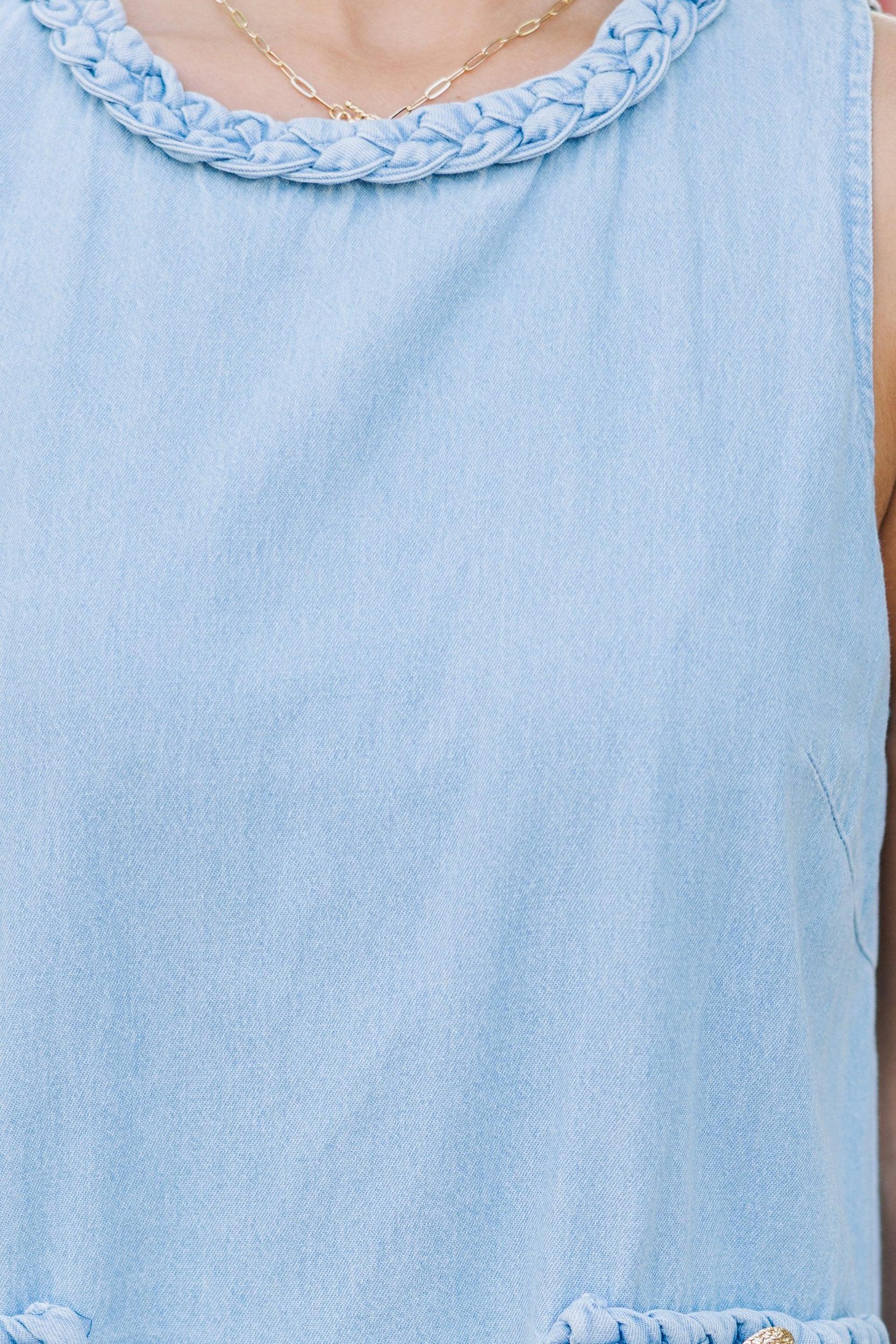 Make It A Date Light Wash Denim Dress Female Product Image