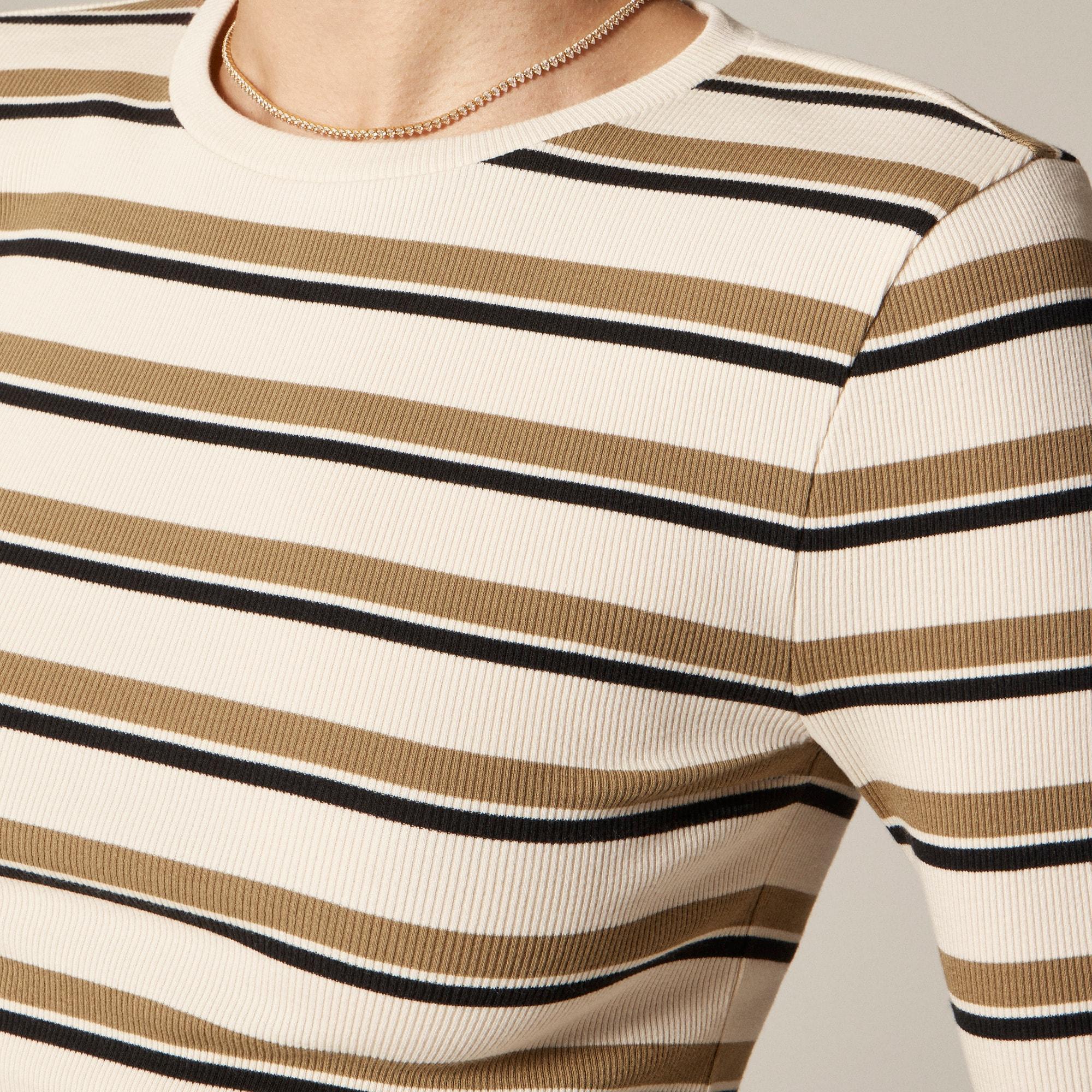 Perfect rib long-sleeve T-shirt in stripe Product Image