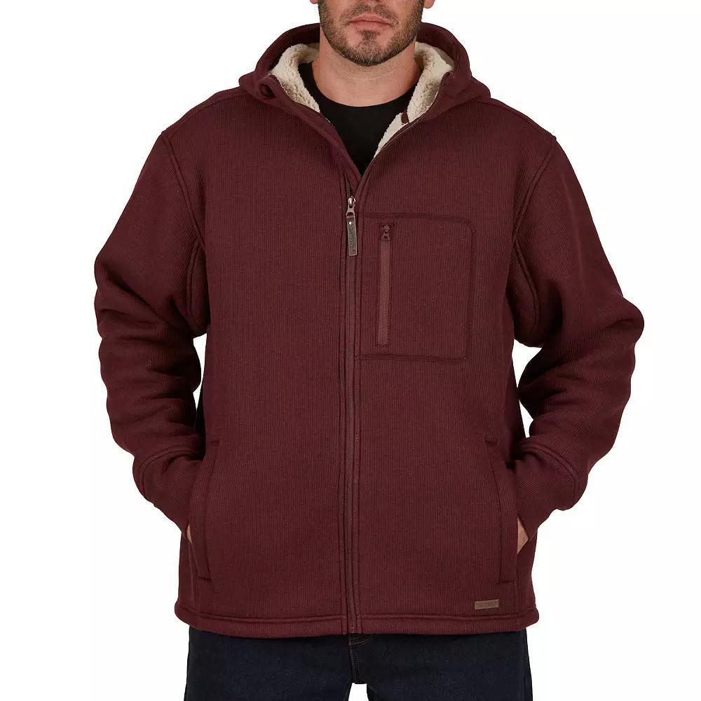 Men's Smith's Workwear Sherpa-Lined Hooded Thermal Shirt Jacket, Size: XL, Heather Red Product Image