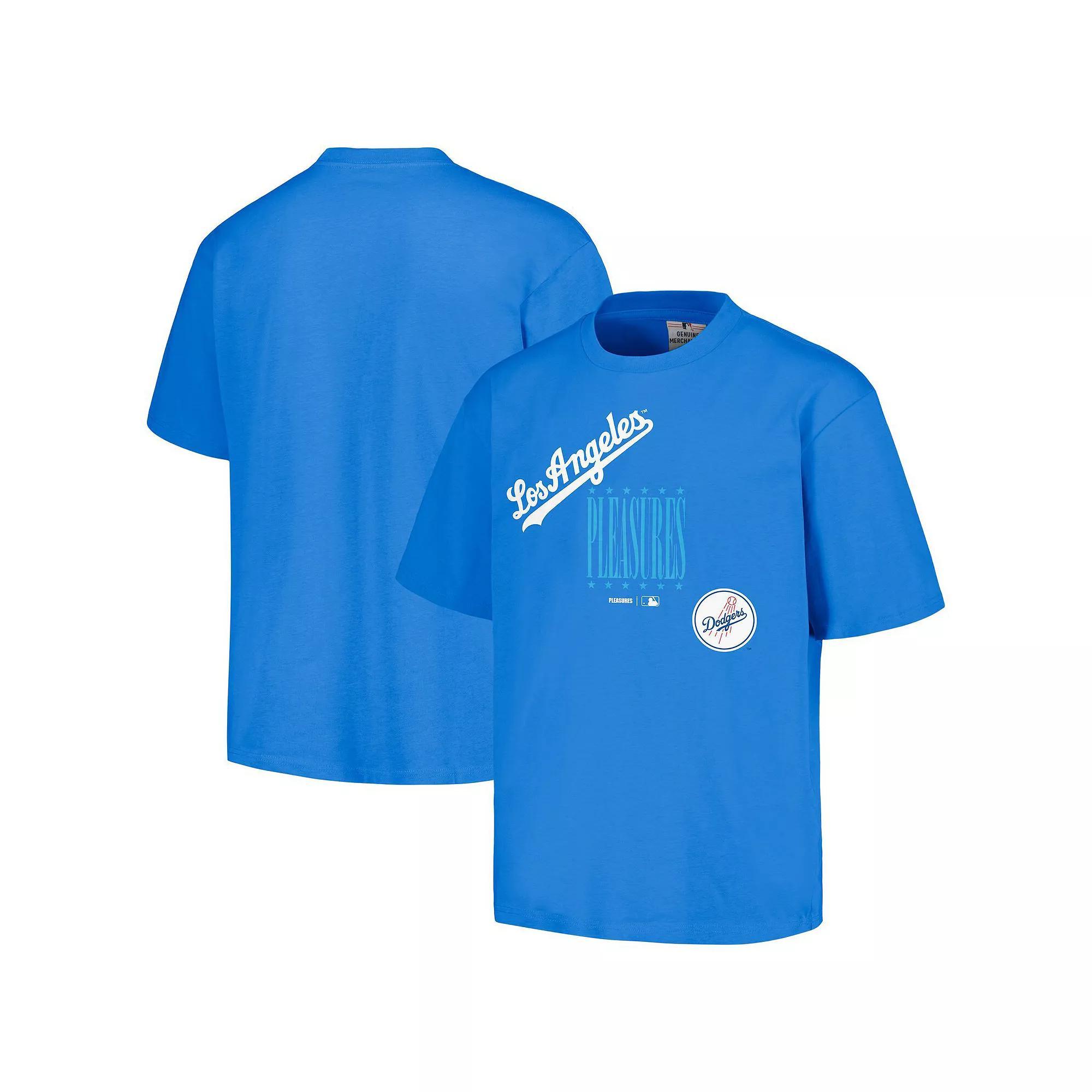 Men's PLEASURES  Royal Los Angeles Dodgers Repurpose T-Shirt, Size: XL, Blue Product Image