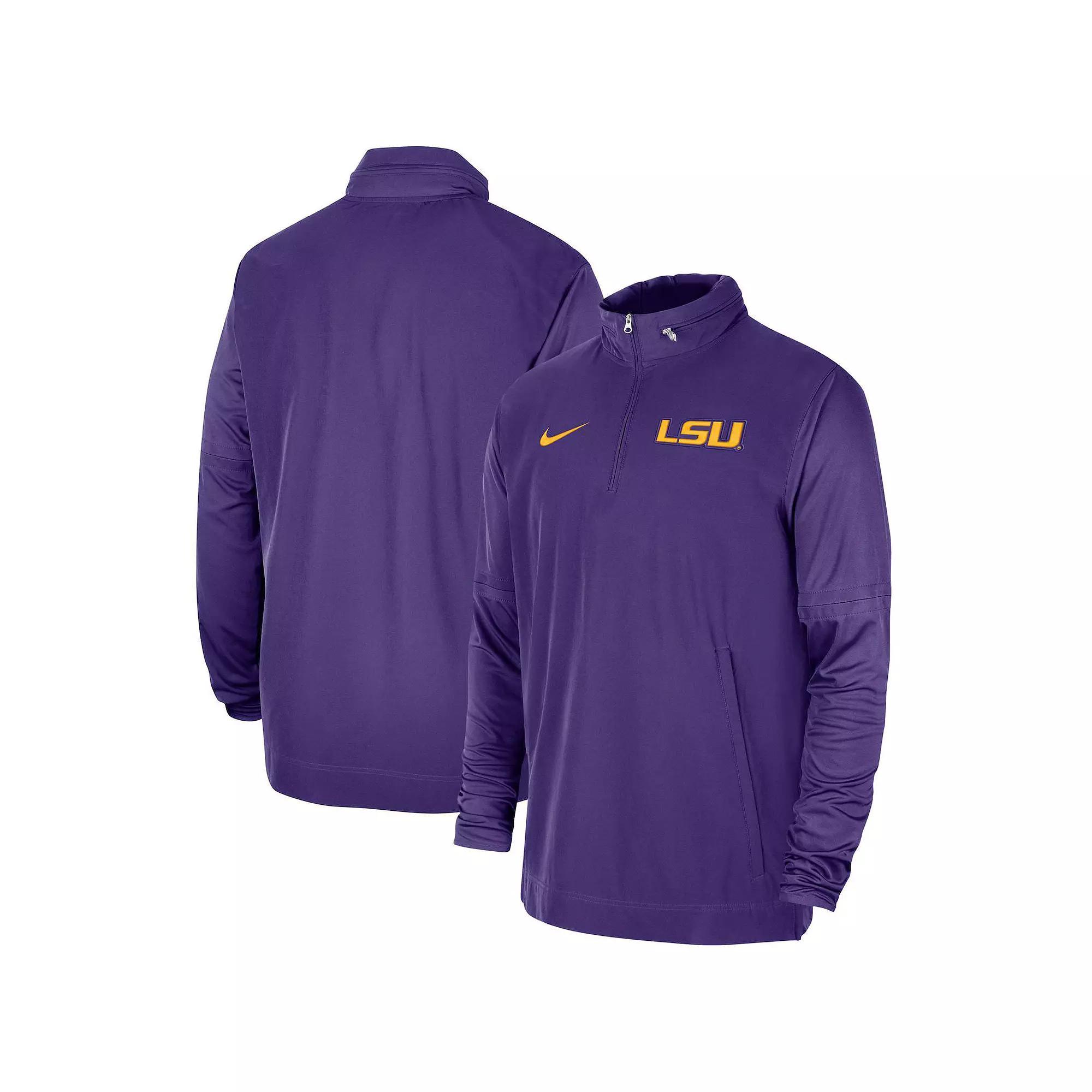 Men's Nike Purple LSU Tigers 2023 Coach Half-Zip Hooded Jacket, Size: XL Product Image