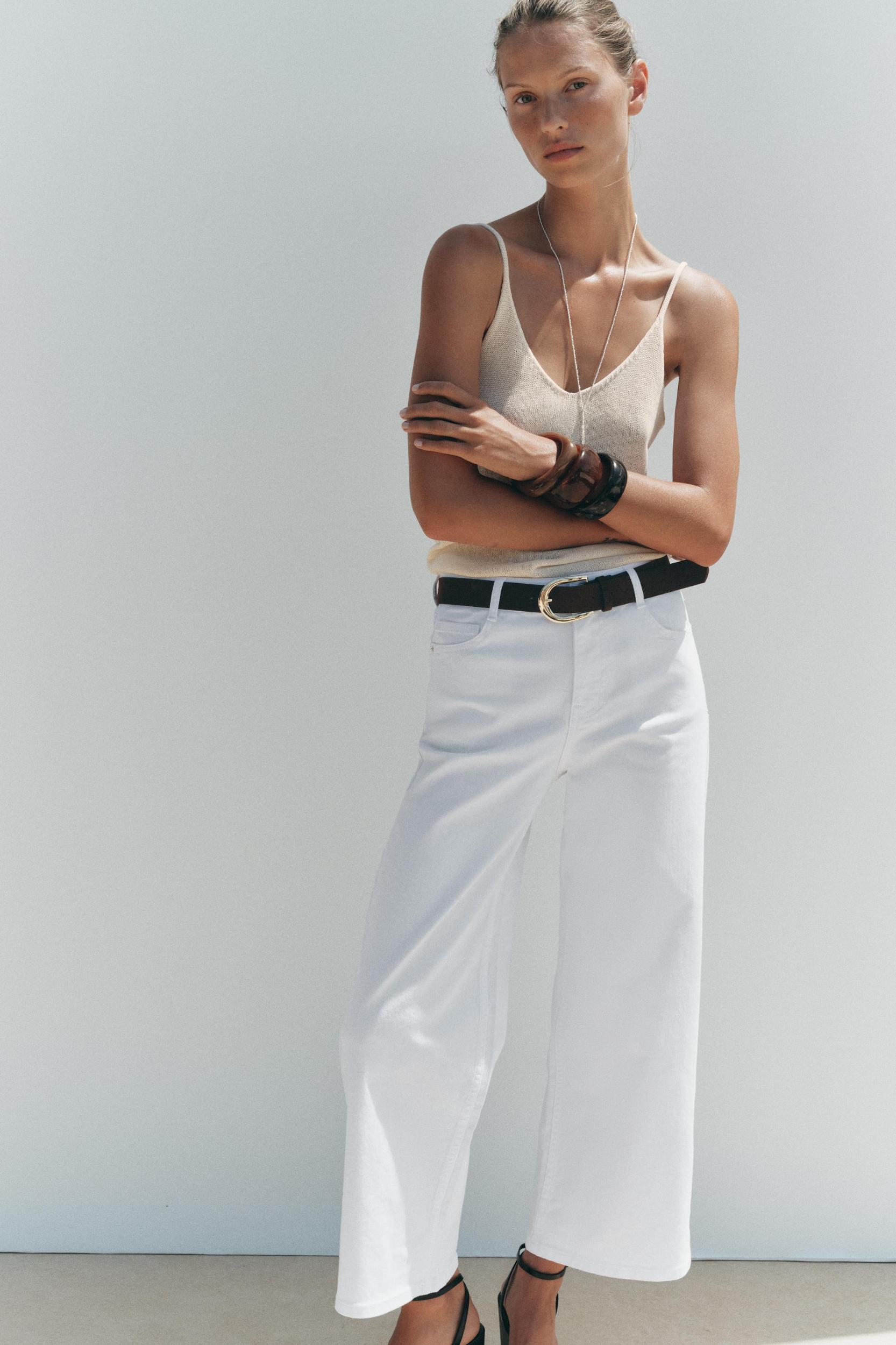 Z.10 HIGH-WAISTED BELTED CULOTTE JEANS Product Image