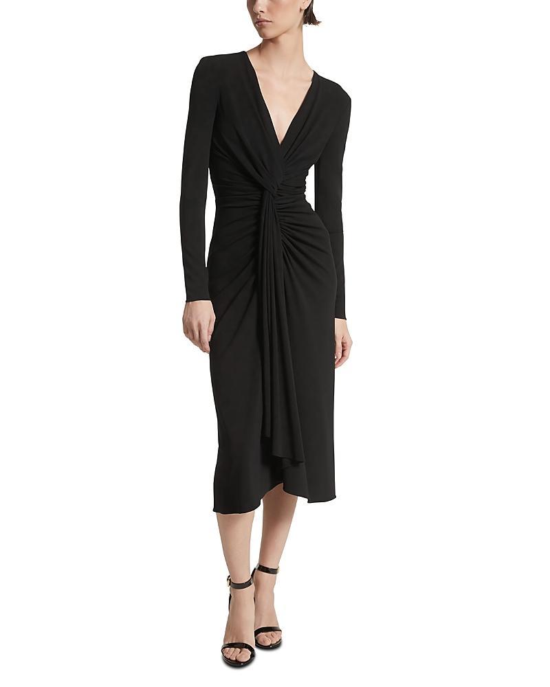 Womens Gathered Draped Midi-Dress Product Image