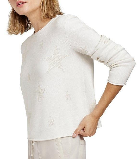 Splendid Stevie Knit Crew Neck Long Sleeve Star Sweater Product Image