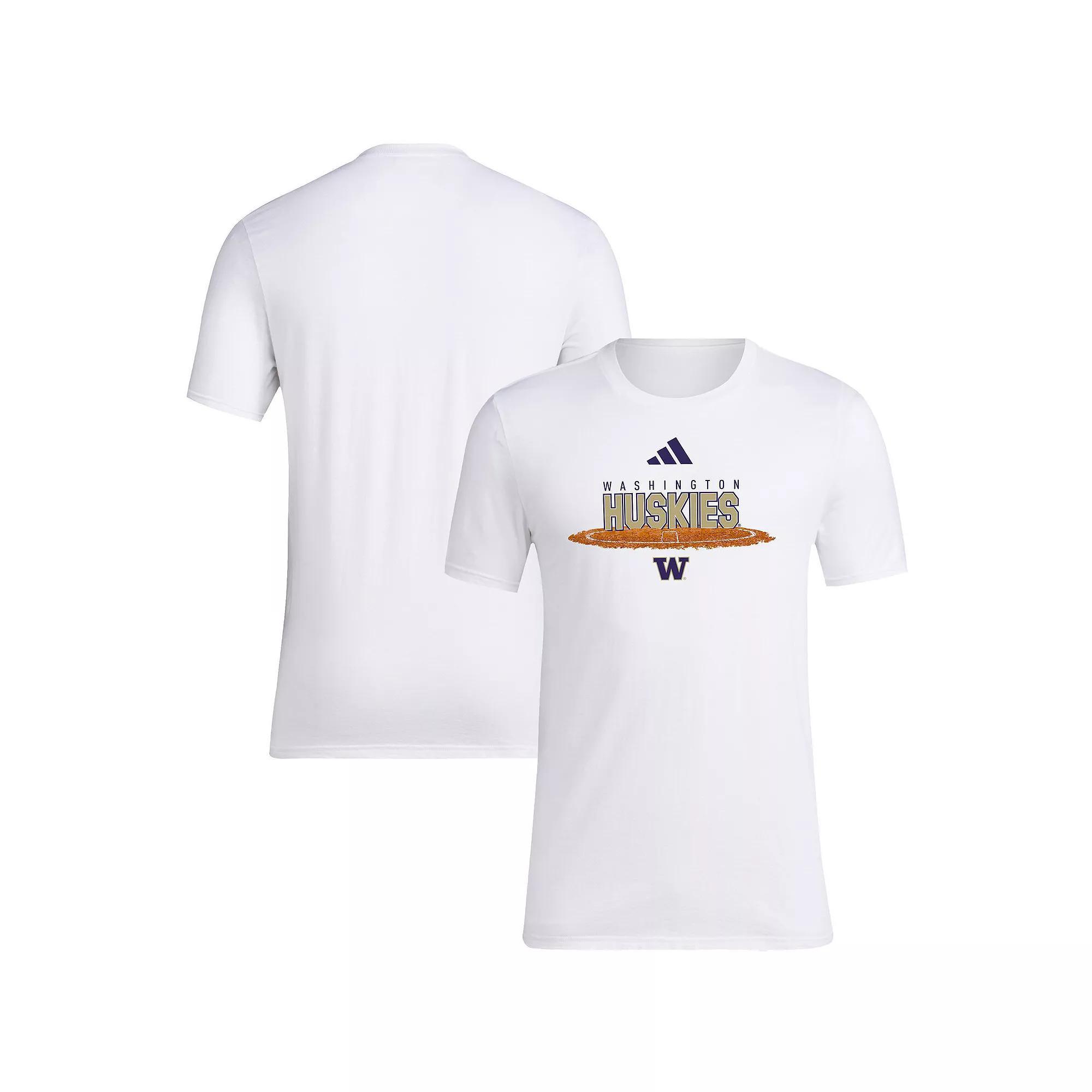 Men's adidas White Washington Huskies Softball Pitcher's Circle T-Shirt, Size: Large Product Image
