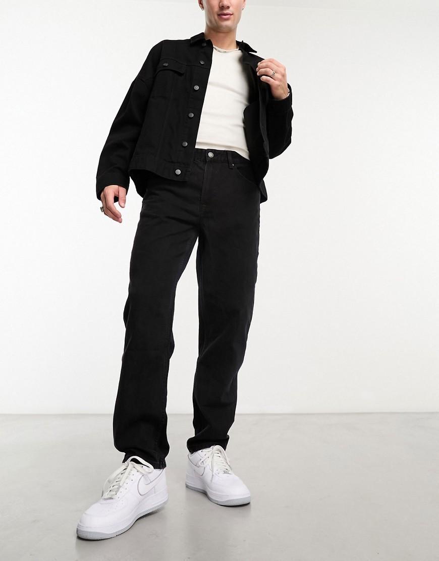 Bershka straight vintage jeans in black Product Image