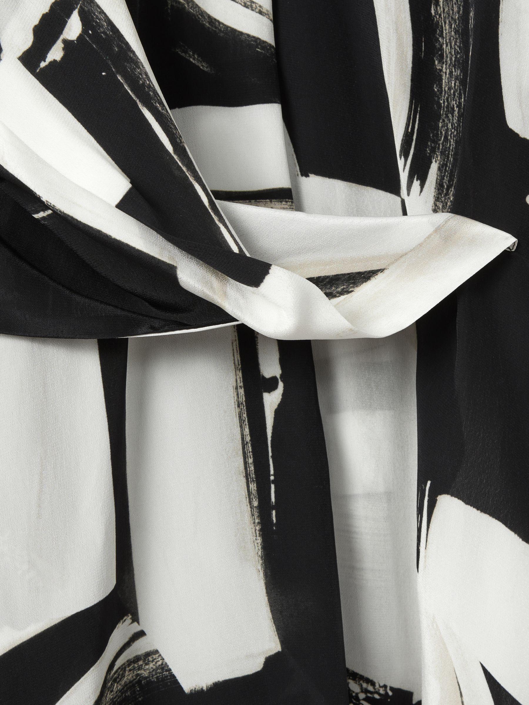 Atelier Italian Cape Sleeve Mini Dress in White/Black Product Image