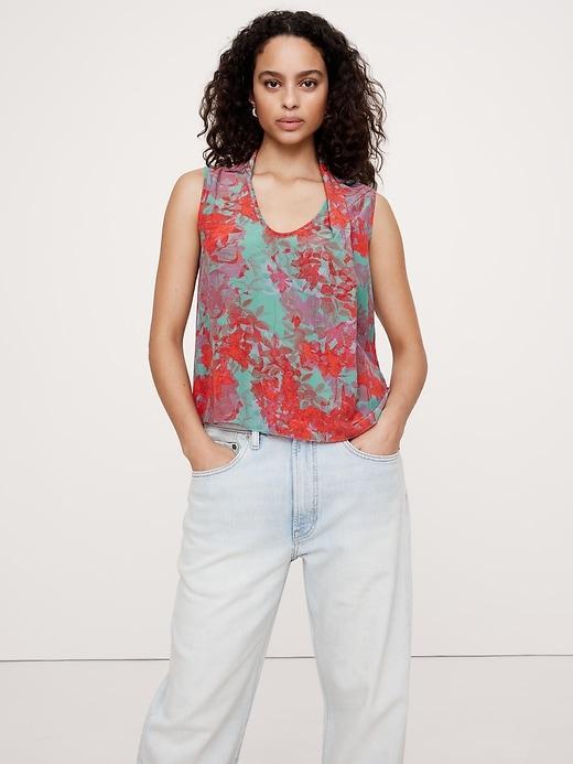 Matte Silk Draped Tank Product Image