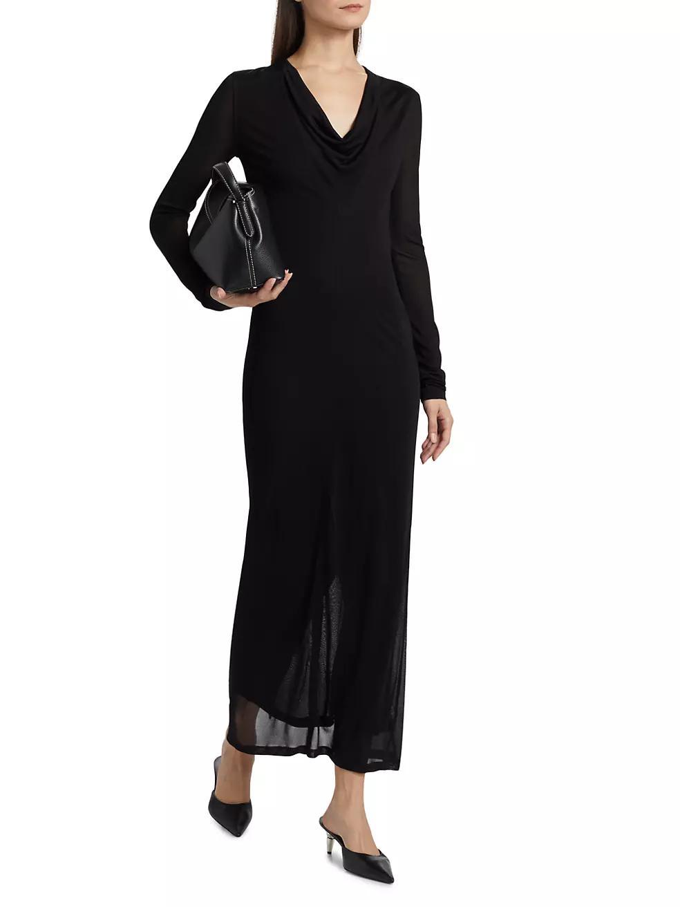 Draped V-Neck Maxi Dress Product Image