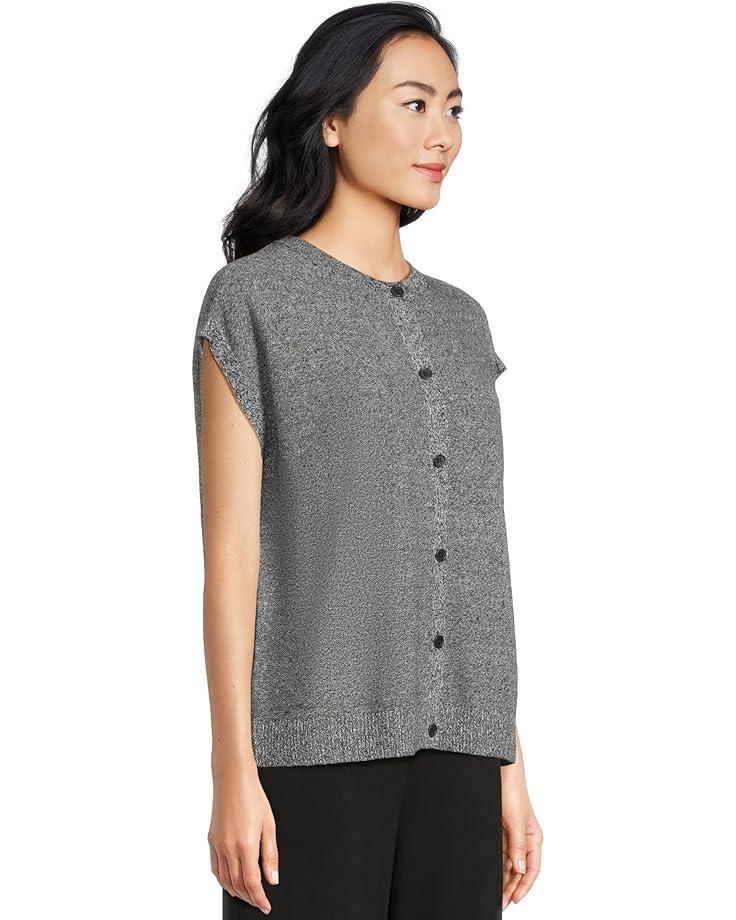 Cotton Blend Stripe Stitch Bateau Neck Box Top Product Image