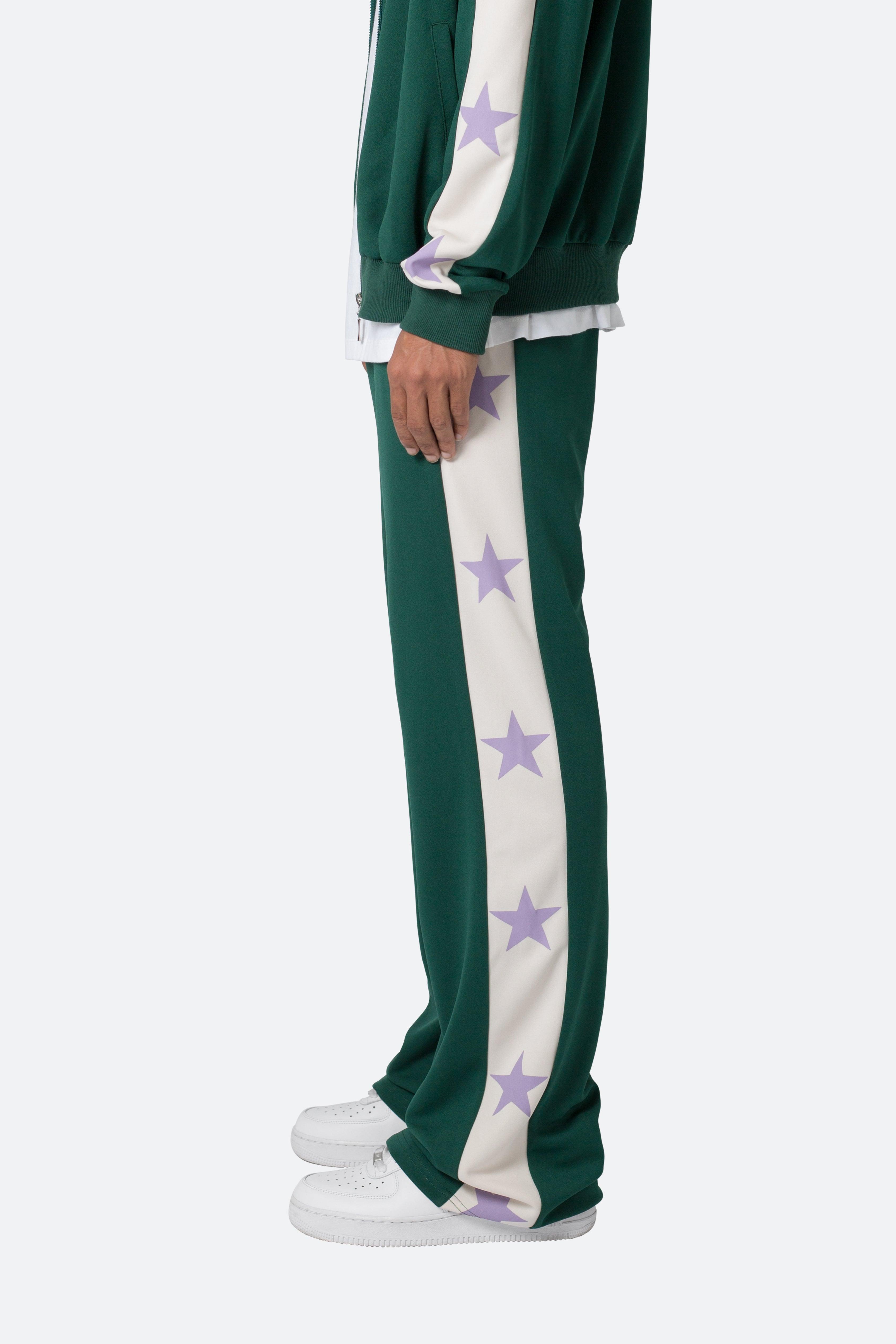 Star Stacked Track Pants - Green Product Image