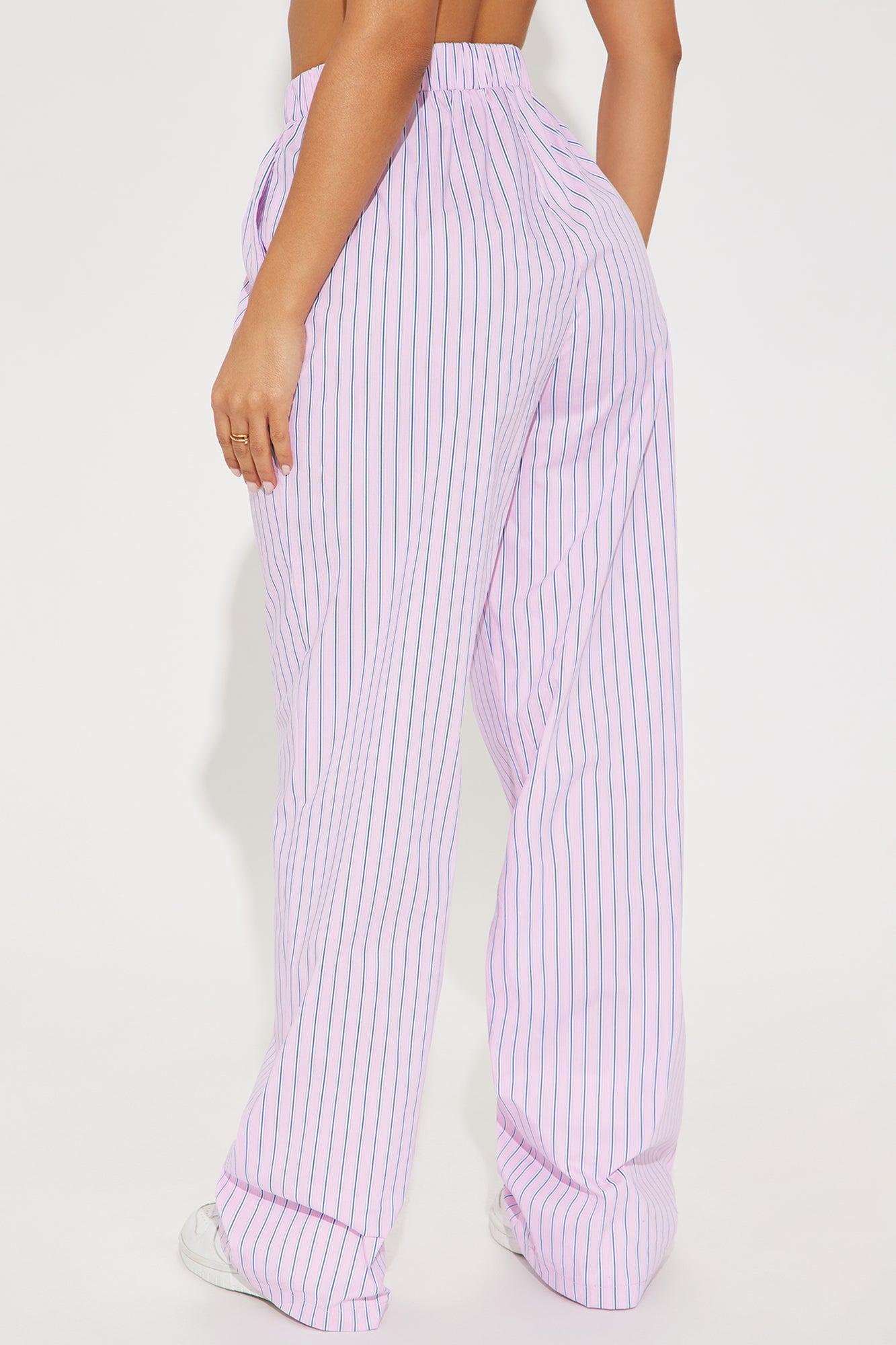 Tina Striped Boxer Pant - Pink Product Image
