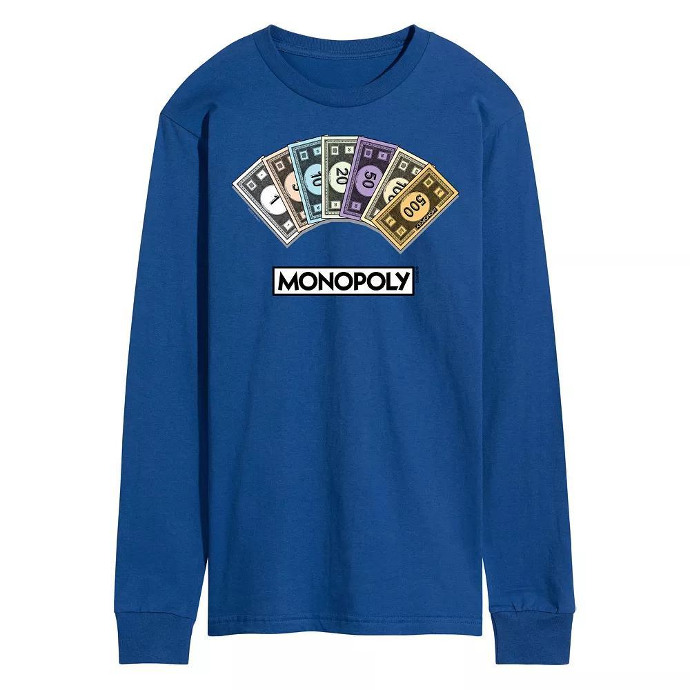 Mens Monopoly Money Stack Long Sleeve Graphic Tee Product Image