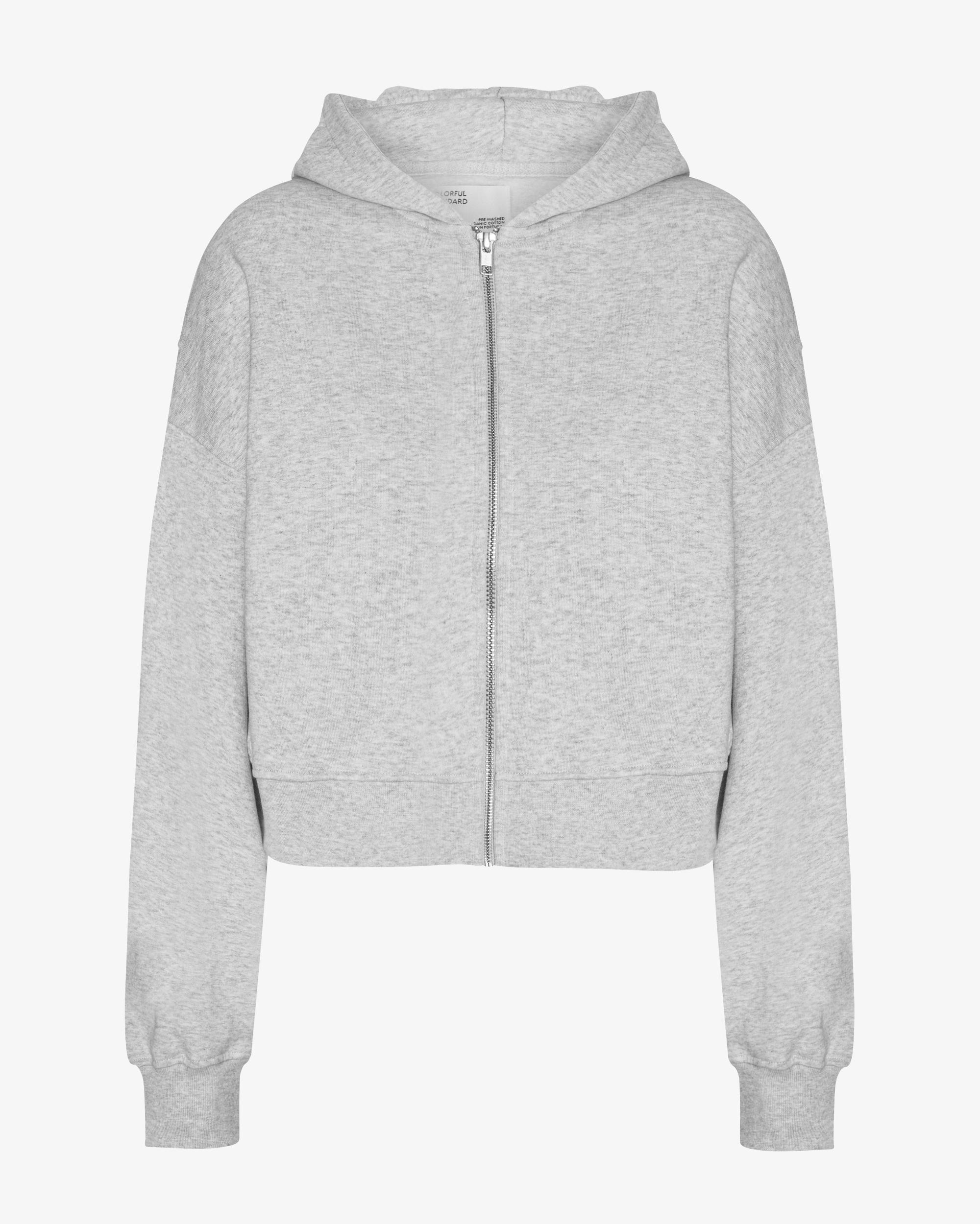 Organic Crop Zip Hood - Snow Melange Product Image
