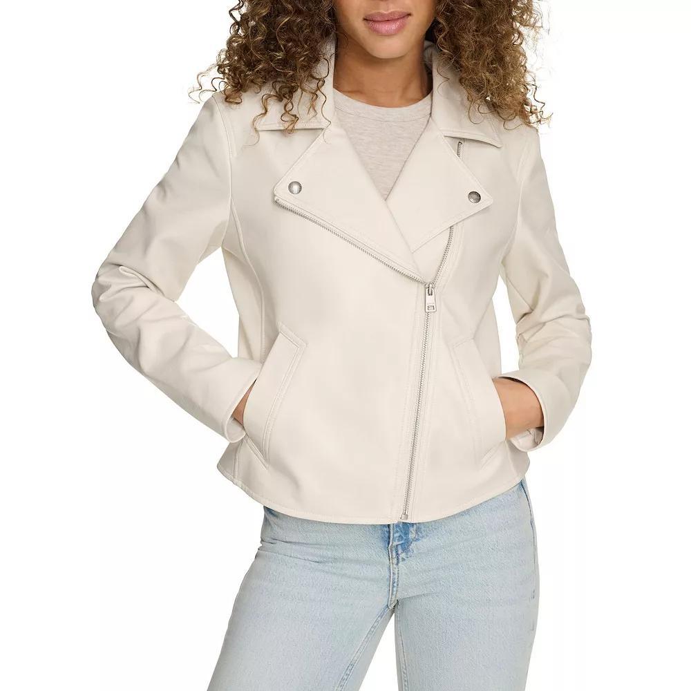 Women's Levi's® Faux Leather Slim Fit Moto Jacket, Size: XS, Oyster Product Image