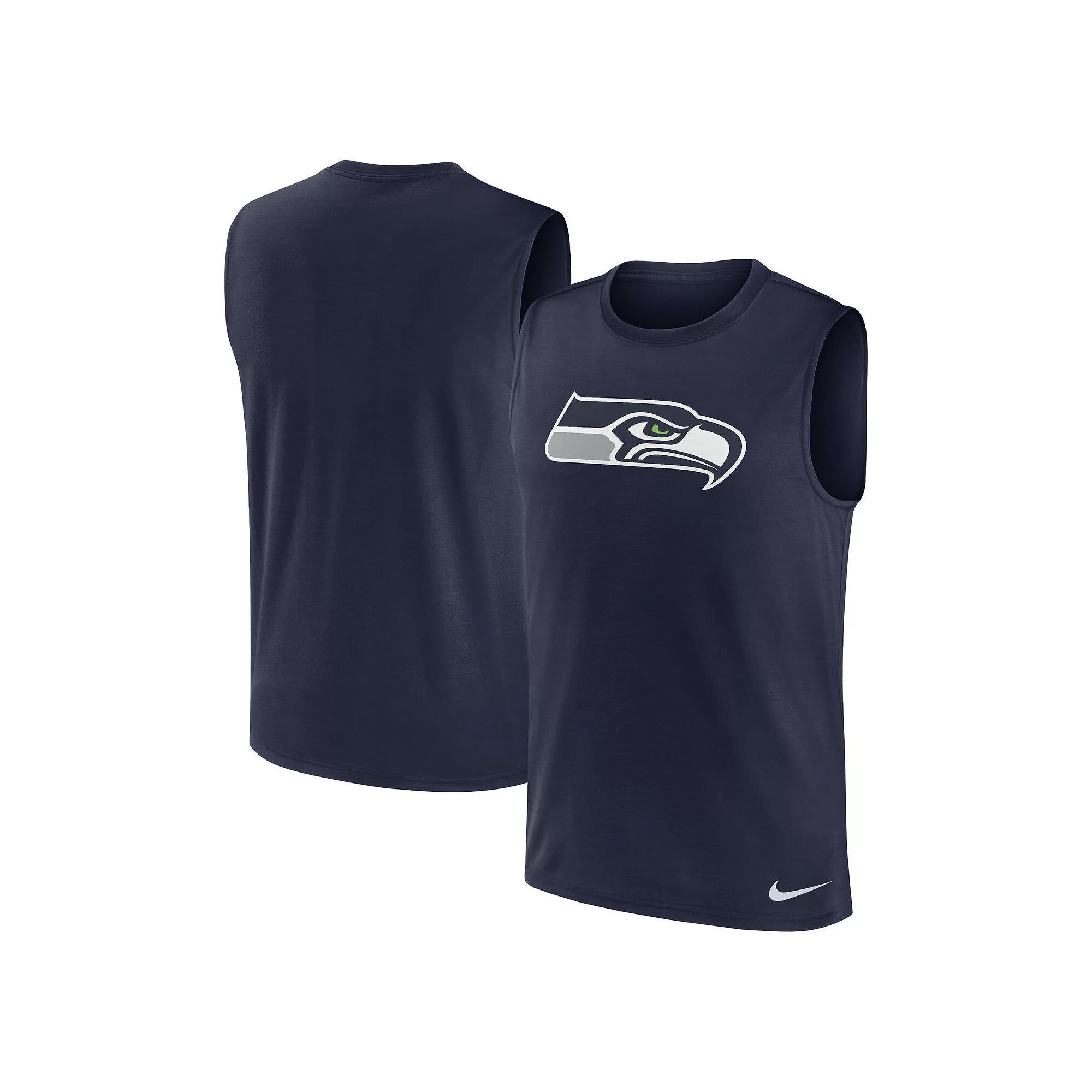 Men's Nike College Navy Seattle Seahawks Blitz Legend Muscle Perform Tank Top, Size: XL, Blue Product Image
